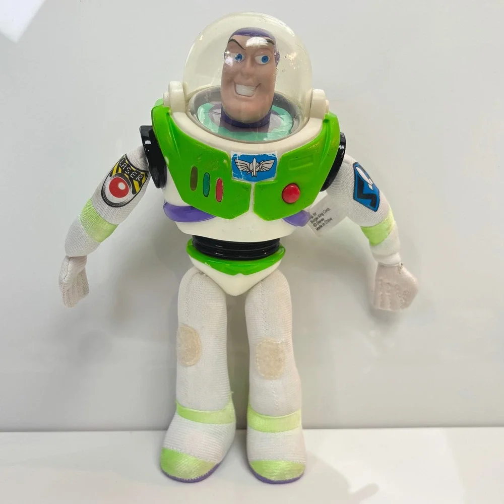 Vintage Buzz Lightyear Disney Pixar Toy Story Plush Plastic Hybrid 9